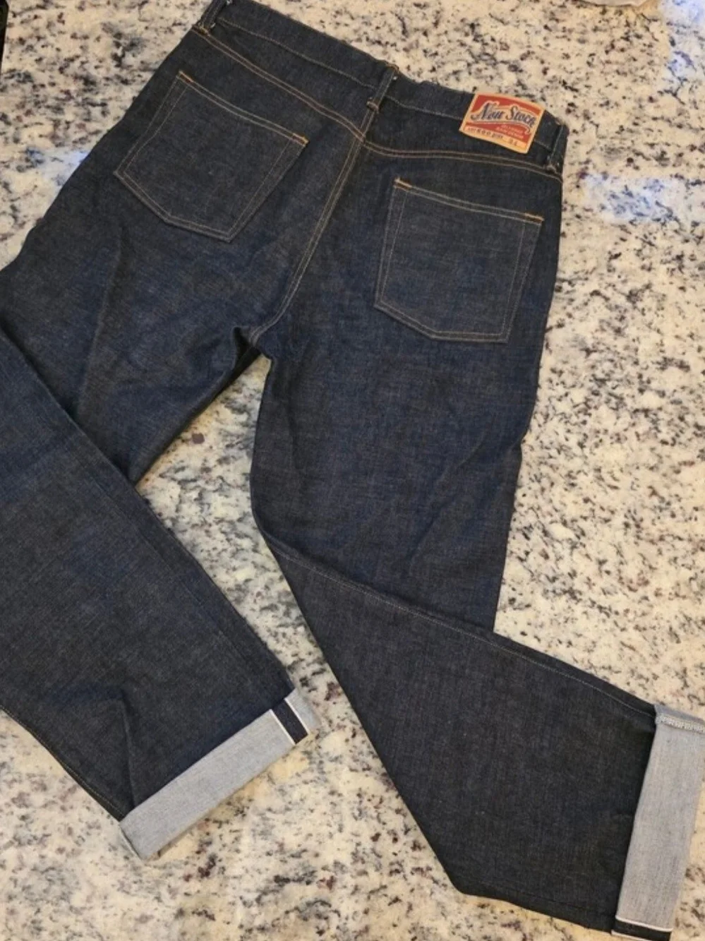 Men's Dark Blue Denim Jeans - Classic Straight Fit
